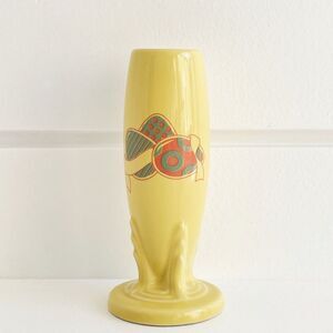 Fiestaware Homer Laughlin Retired Pale Yellow Easter Egg Decal Bud Vase